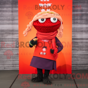 Rød Ramen maskot kostume...