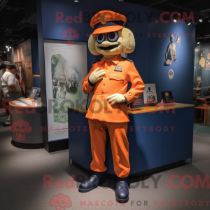Orange Navy Soldier maskot...