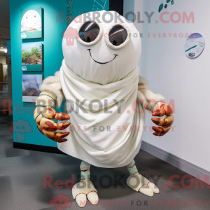 Hvid eremitkrabbe maskot...