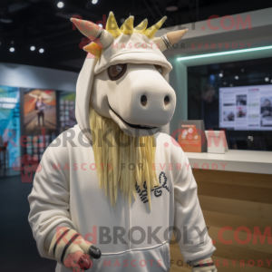 Cream Quagga maskot kostume...
