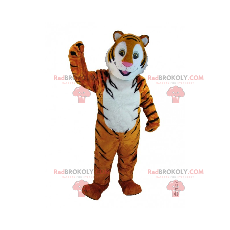 Mascote tigre sorridente - Redbrokoly.com