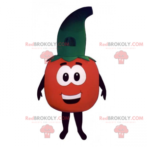 Mascote tomate com chapéu de bruxa - Redbrokoly.com