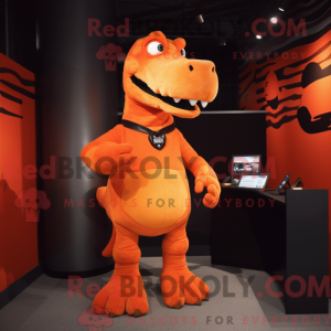 Orange Tyrannosaurus maskot...