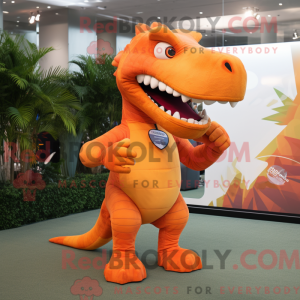 Orange Tyrannosaurus maskot...