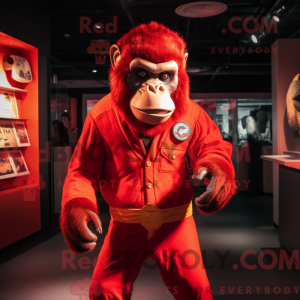 Rød chimpanse maskot...