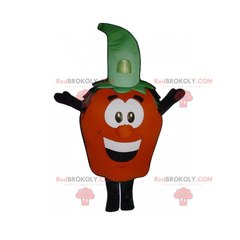 Mascota de tomate con cara sonriente - Redbrokoly.com