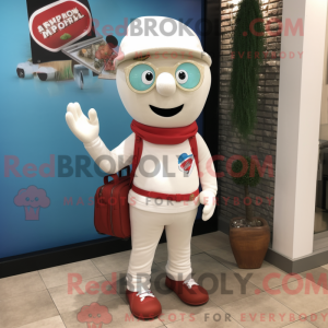 White But mascottekostuum...