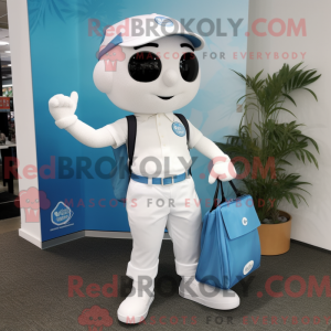 Hvid Men maskot kostume...
