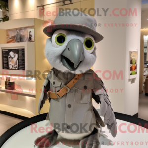 Grå Falcon-maskotdraktfigur...