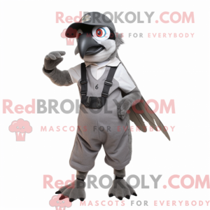 Grå Falcon-maskotdraktfigur...