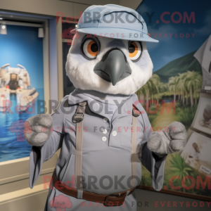 Grå Falcon-maskotdraktfigur...