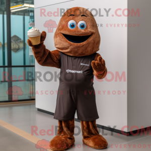 Brun Cupcake maskot kostume...