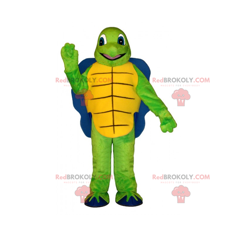 Schildpadmascotte met blauwe schelp - Redbrokoly.com