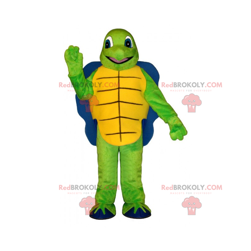 Turtle mascot with blue shell - Redbrokoly.com