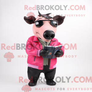 Rosa Tapir-maskotdraktfigur...