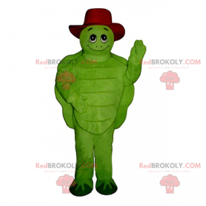 Mascote tartaruga com chapéu - Redbrokoly.com