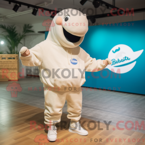 Mascotte de béluga beige...