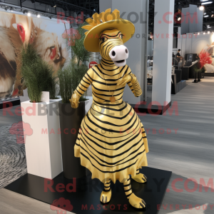 Gull Zebra-maskotdraktfigur...