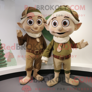 Tan Elf-maskotdraktfigur...