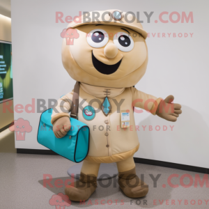 Tan Doctor mascot costume...