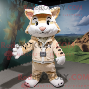 Creme Bobcat maskot kostume...