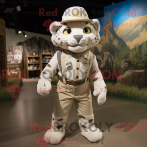 Cream Bobcat mascot costume...
