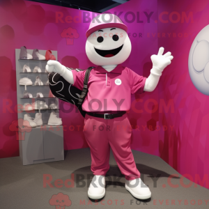 Magenta golfbold maskot...