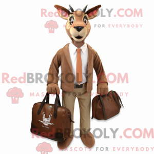 Brun Gazelle maskot kostume...