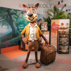 Brun Gazelle maskot kostume...
