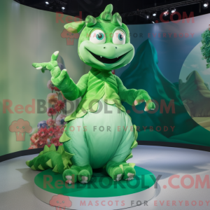 Green Hydra mascot costume...