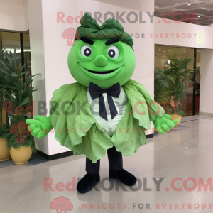 Green Cabbage Leaf maskot...