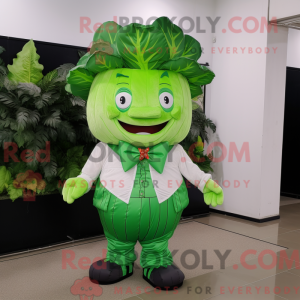 Green Cabbage Leaf maskot...