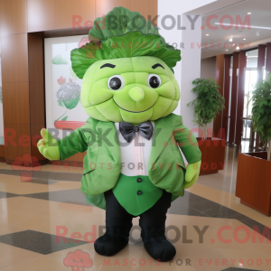 Green Cabbage Leaf maskot...