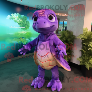 Purple Sea Turtle mascot...
