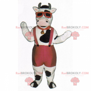 Cow mascot in Bermuda shorts and suspenders - Redbrokoly.com