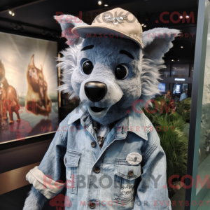 Silver Hyena mascot costume...