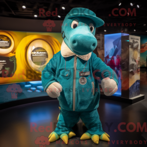 Turquoise monsterkostuum...
