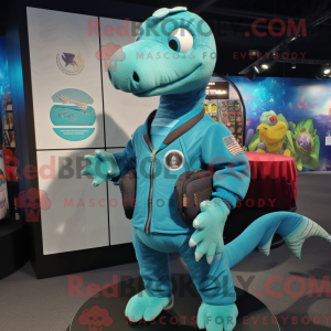 Turquoise monsterkostuum...