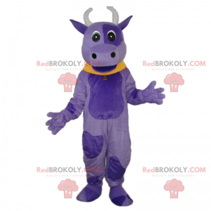 Mascotte de vache violette - Redbrokoly.com