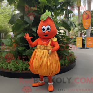 Orange Mango maskot kostume...