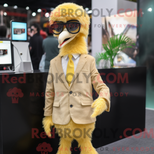 Guld struds maskot kostume...