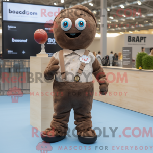 Brun Petanque Ball maskot...