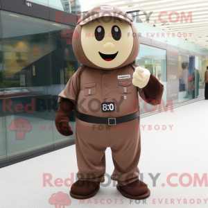 Brown Petanque Ball mascot...