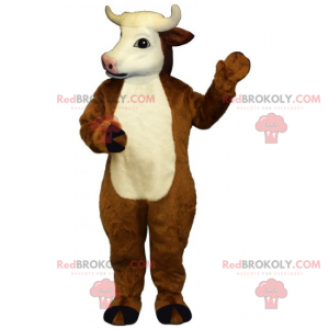 Mascote vaca com cabeça branca - Redbrokoly.com