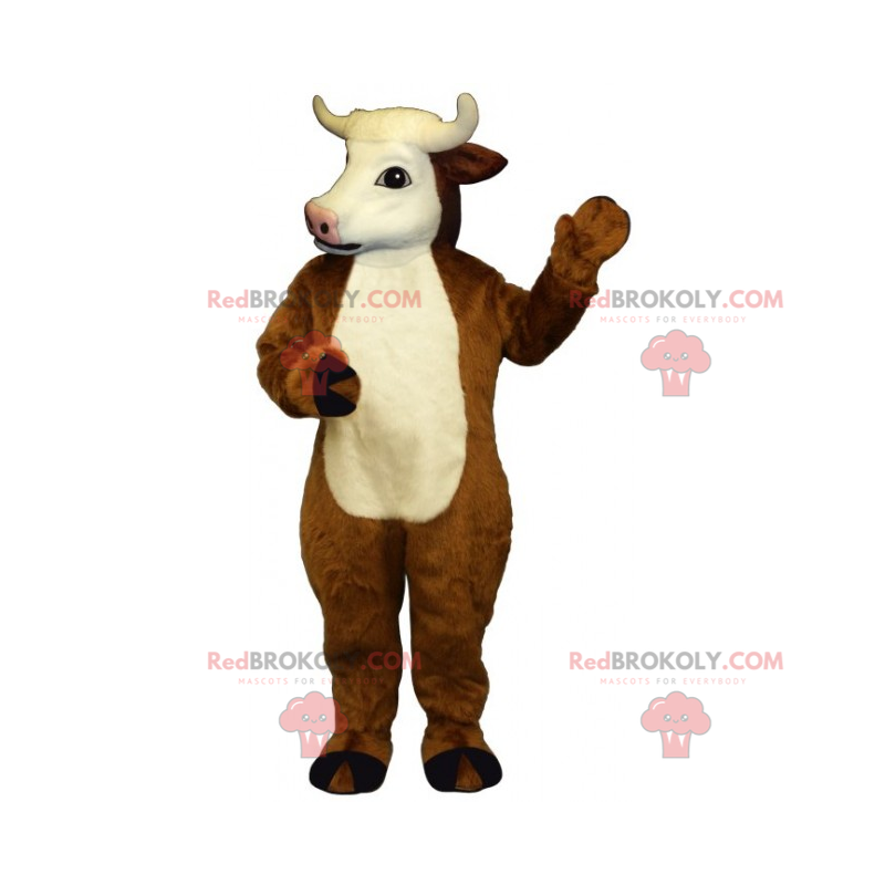 Cow mascot with a white head - Redbrokoly.com