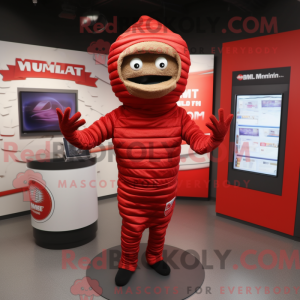 Red Mummy-mascottekostuum...