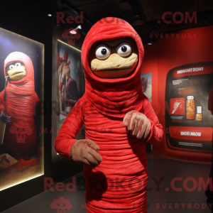 Rød Mummy-maskotdraktfigur...