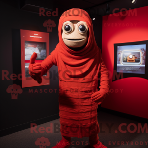 Röd Mummy-maskotdraktfigur...