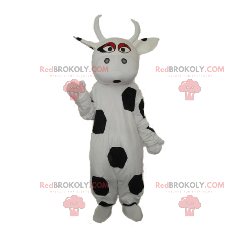 Kráva maskot s červenýma očima - Redbrokoly.com