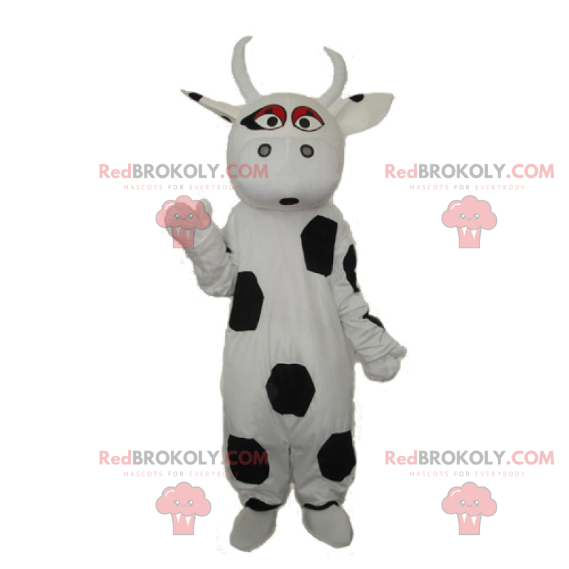 Mascote vaca com olhos vermelhos - Redbrokoly.com